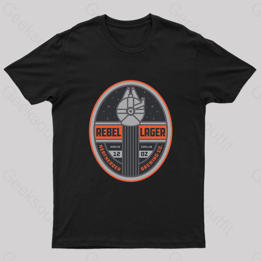 Rebel Lager Nerd T-Shirt Black / S