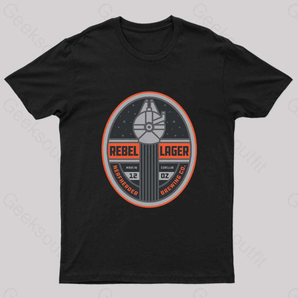 Rebel Lager Nerd T-Shirt Black / S