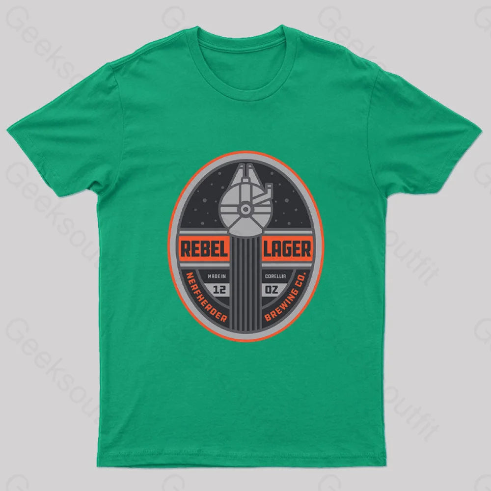 Rebel Lager Nerd T-Shirt Green / S