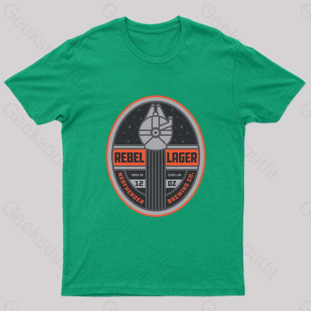 Rebel Lager Nerd T-Shirt Green / S