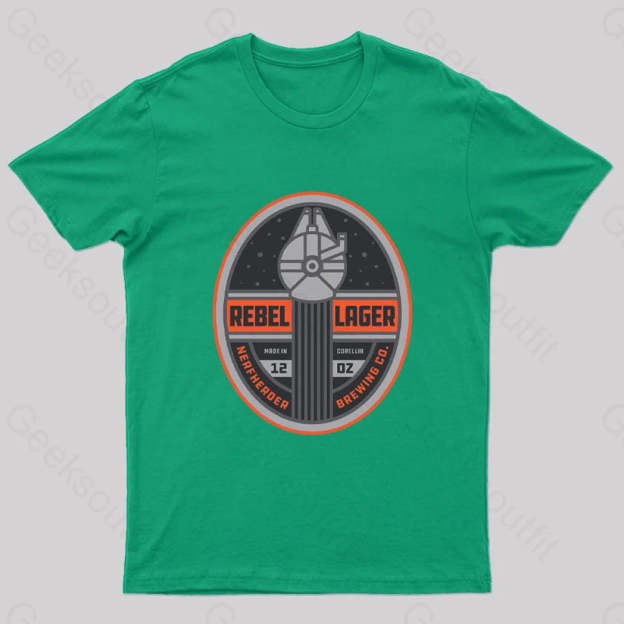 Rebel Lager Nerd T-Shirt Green / S