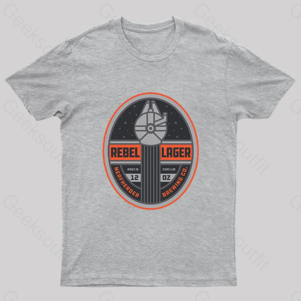 Rebel Lager Nerd T-Shirt Grey / S
