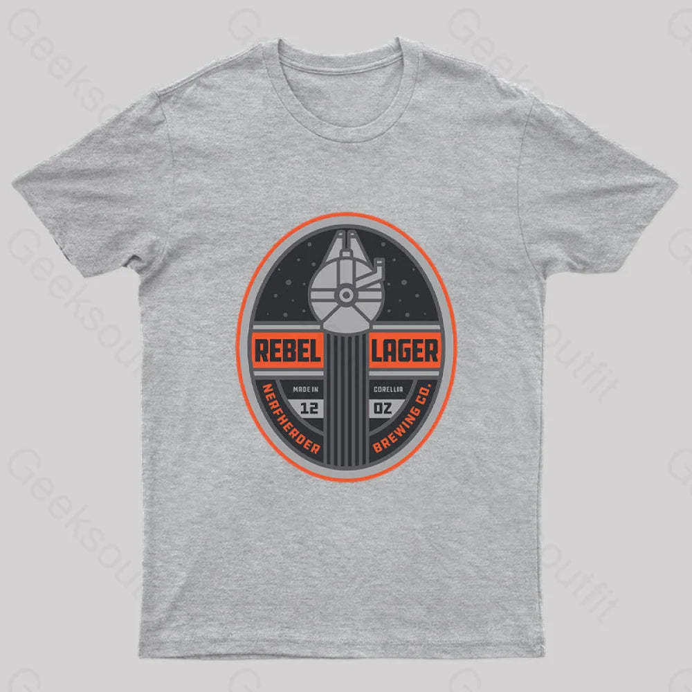 Rebel Lager Nerd T-Shirt Grey / S