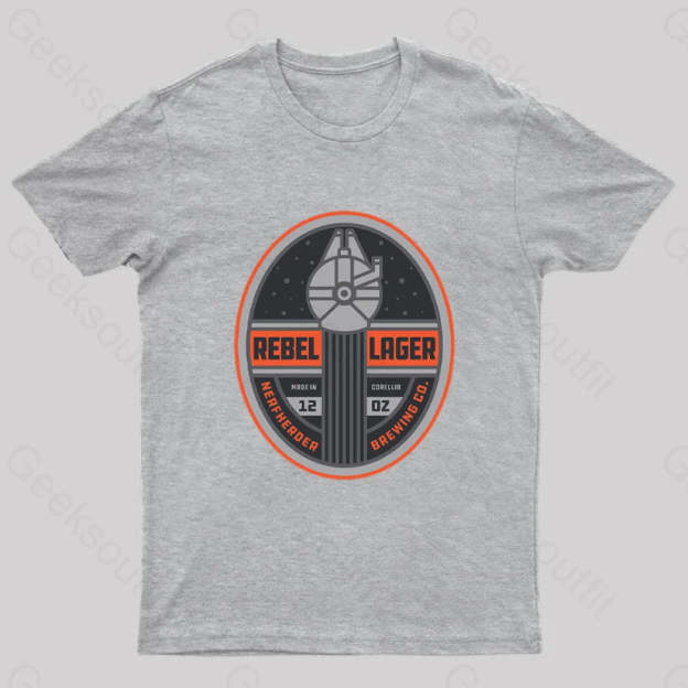 Rebel Lager Nerd T-Shirt Grey / S