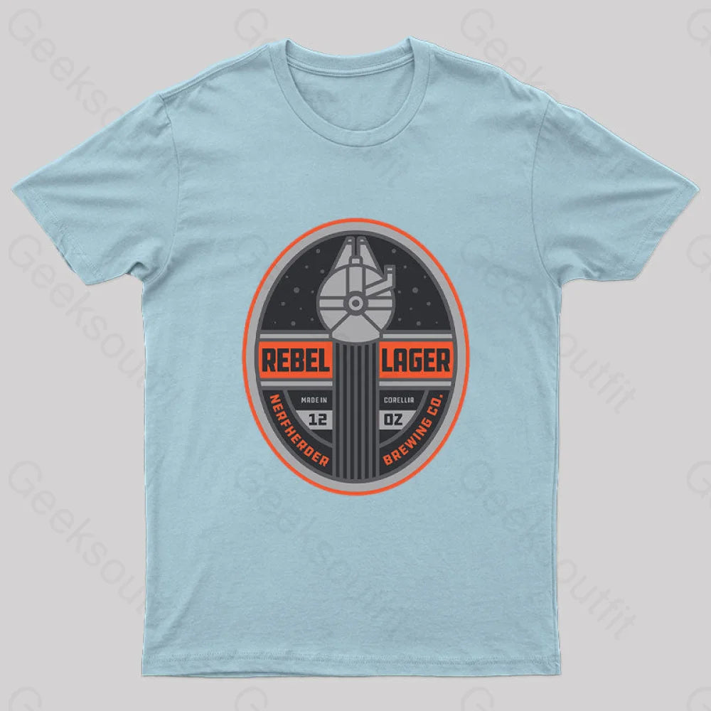 Rebel Lager Nerd T-Shirt Light Blue / S