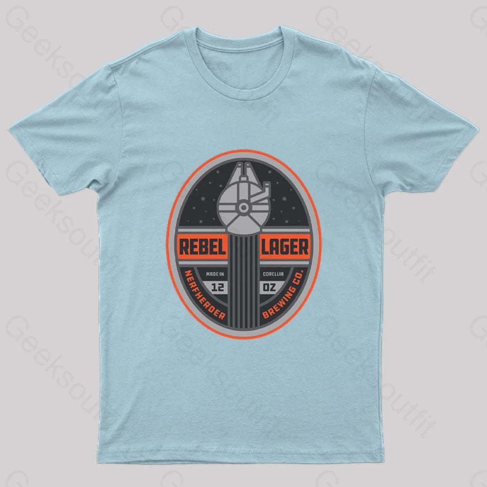 Rebel Lager Nerd T-Shirt Light Blue / S