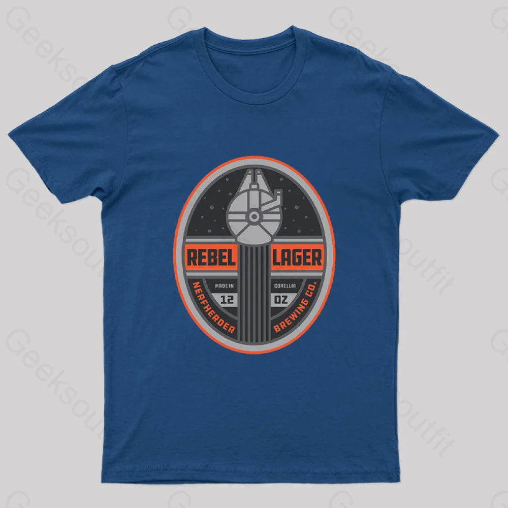Rebel Lager Nerd T-Shirt Navy / S