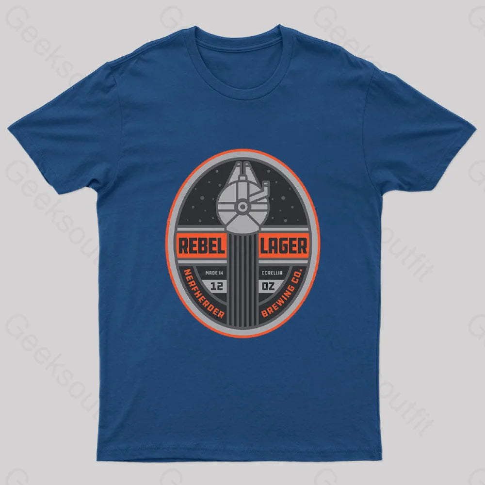 Rebel Lager Nerd T-Shirt Navy / S