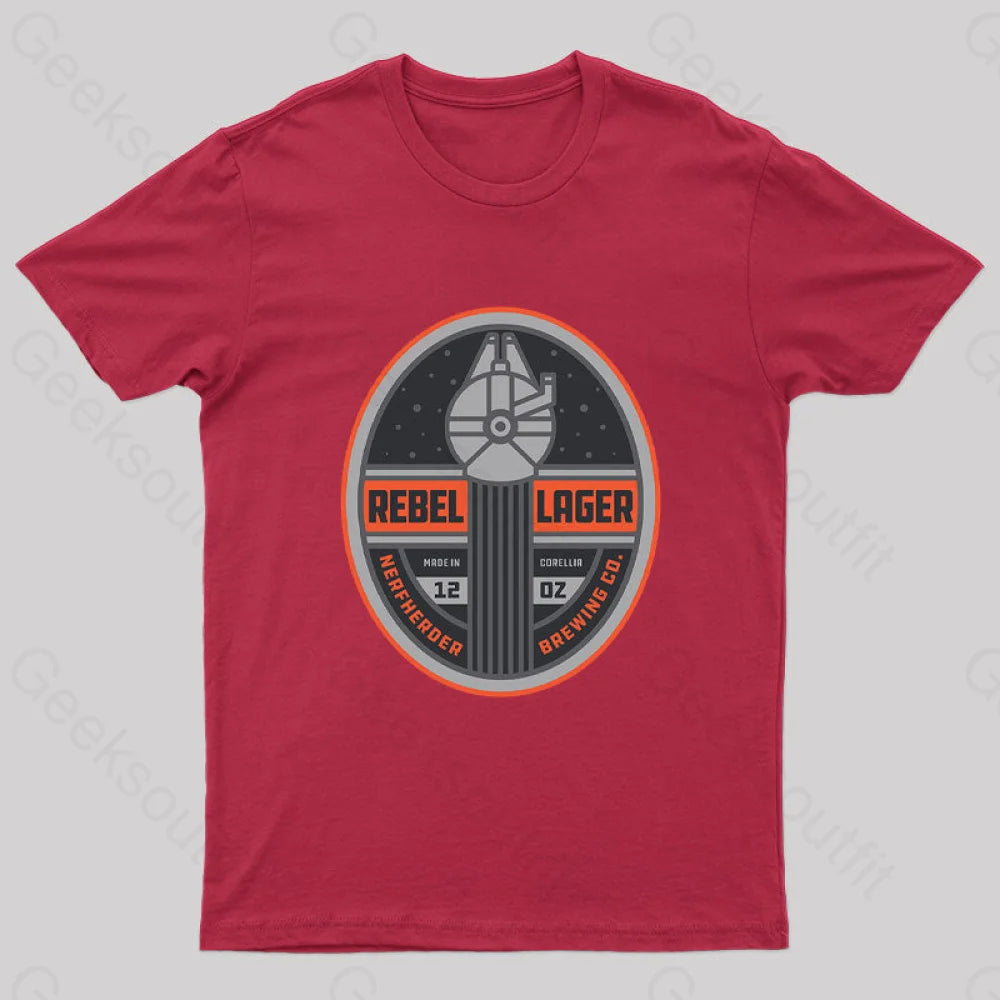 Rebel Lager Nerd T-Shirt Red / S