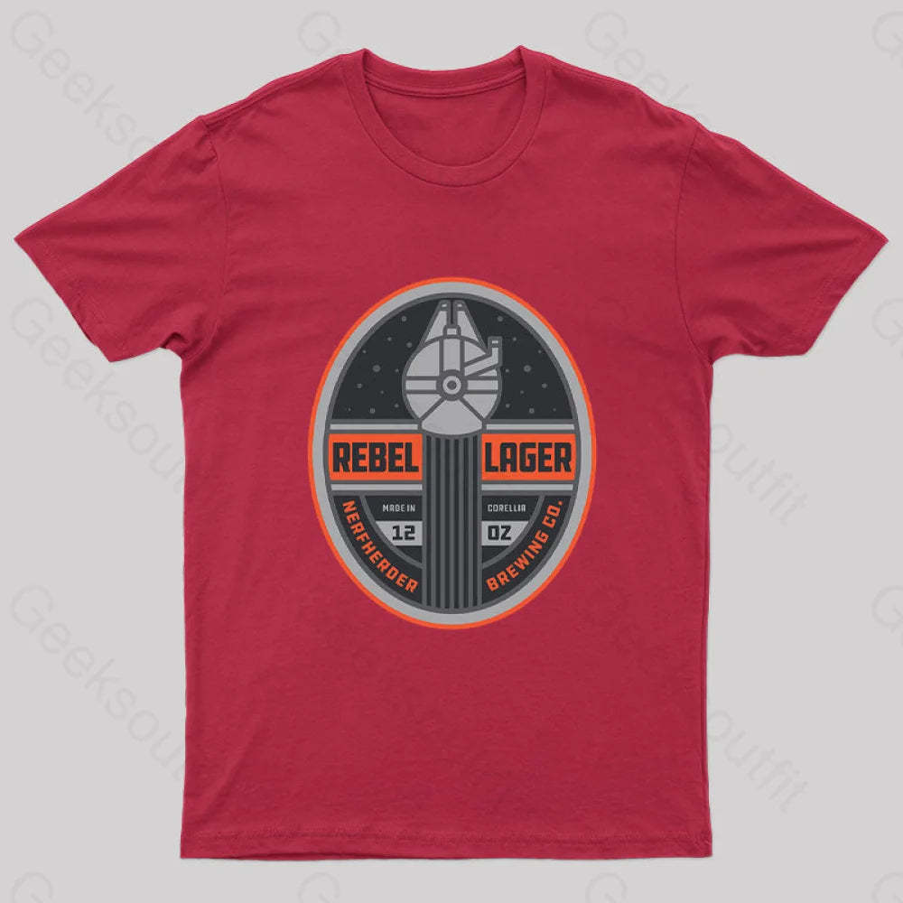 Rebel Lager Nerd T-Shirt Red / S
