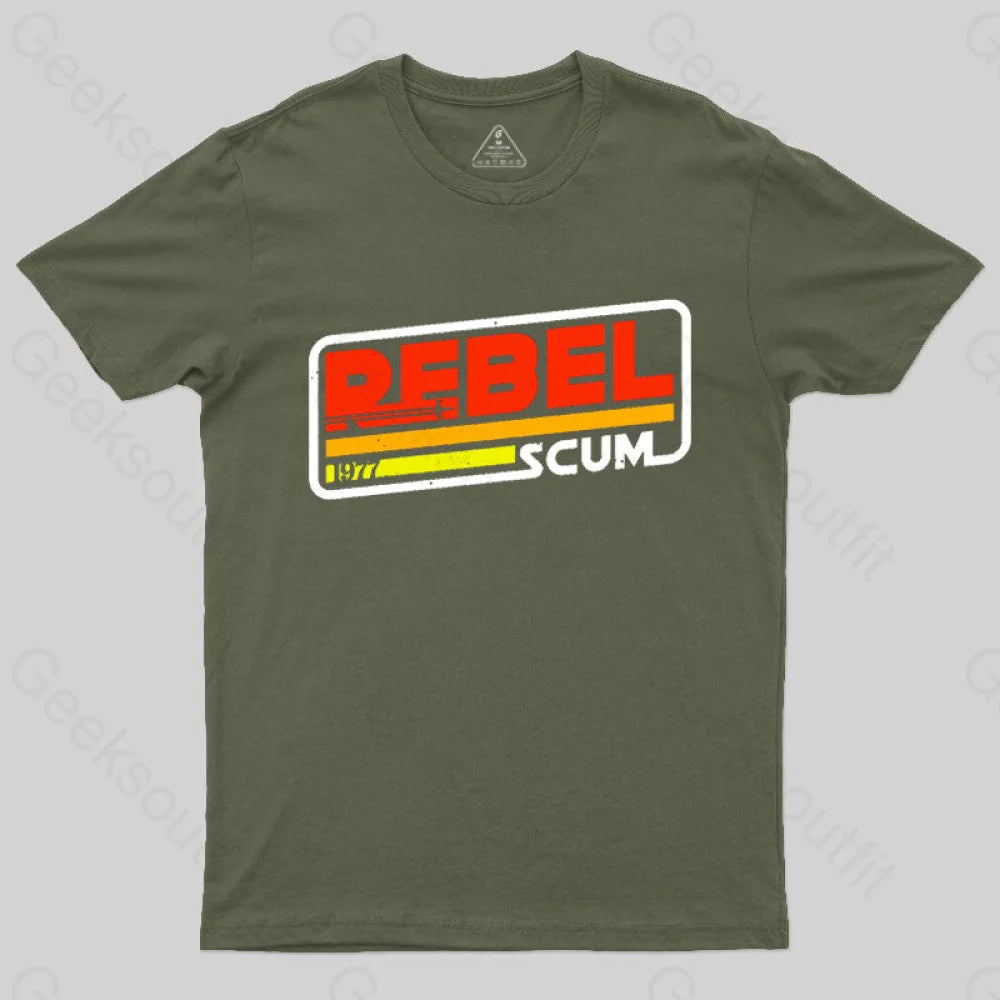 Rebel Scum 1977 Geek T-Shirt Army Green / S