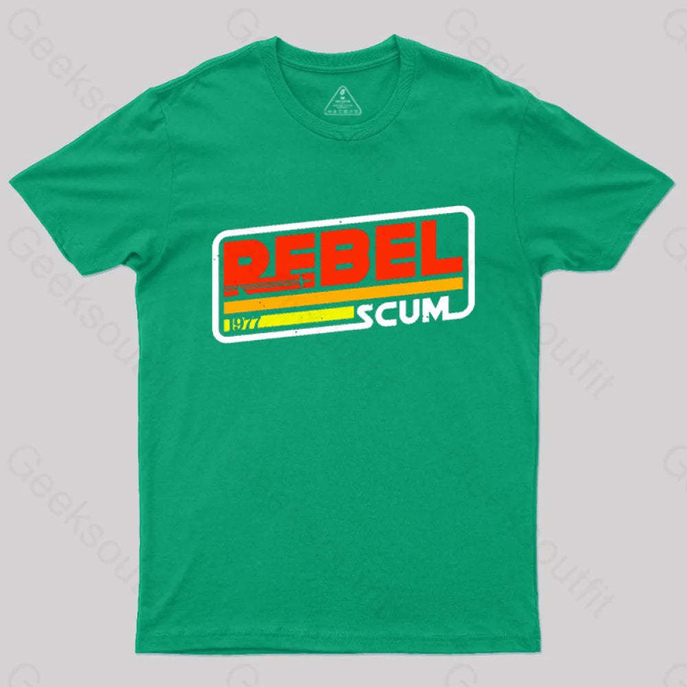 Rebel Scum 1977 Geek T-Shirt Green / S