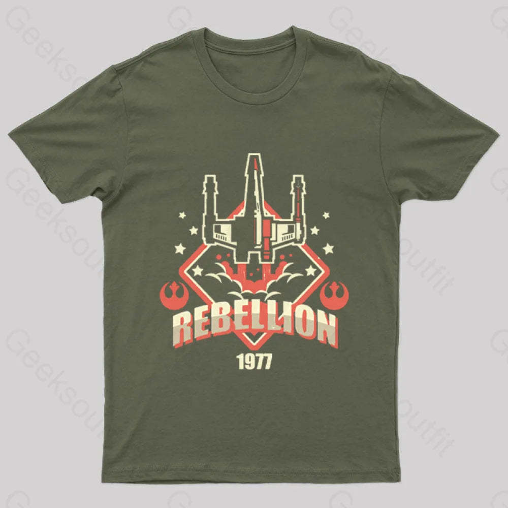 Rebellion Patch Geek T-Shirt Army Green / S