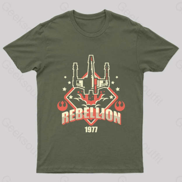 Rebellion Patch Geek T-Shirt Army Green / S