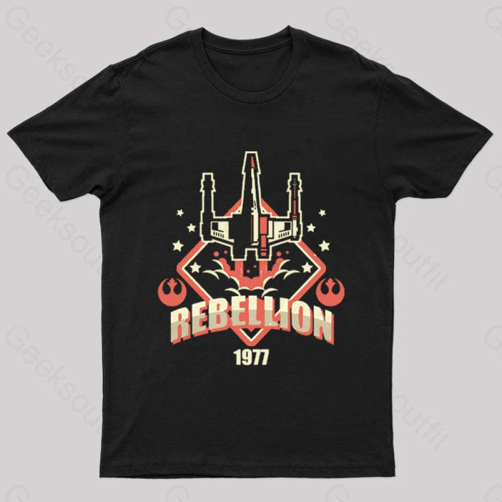 Rebellion Patch Geek T-Shirt Black / S