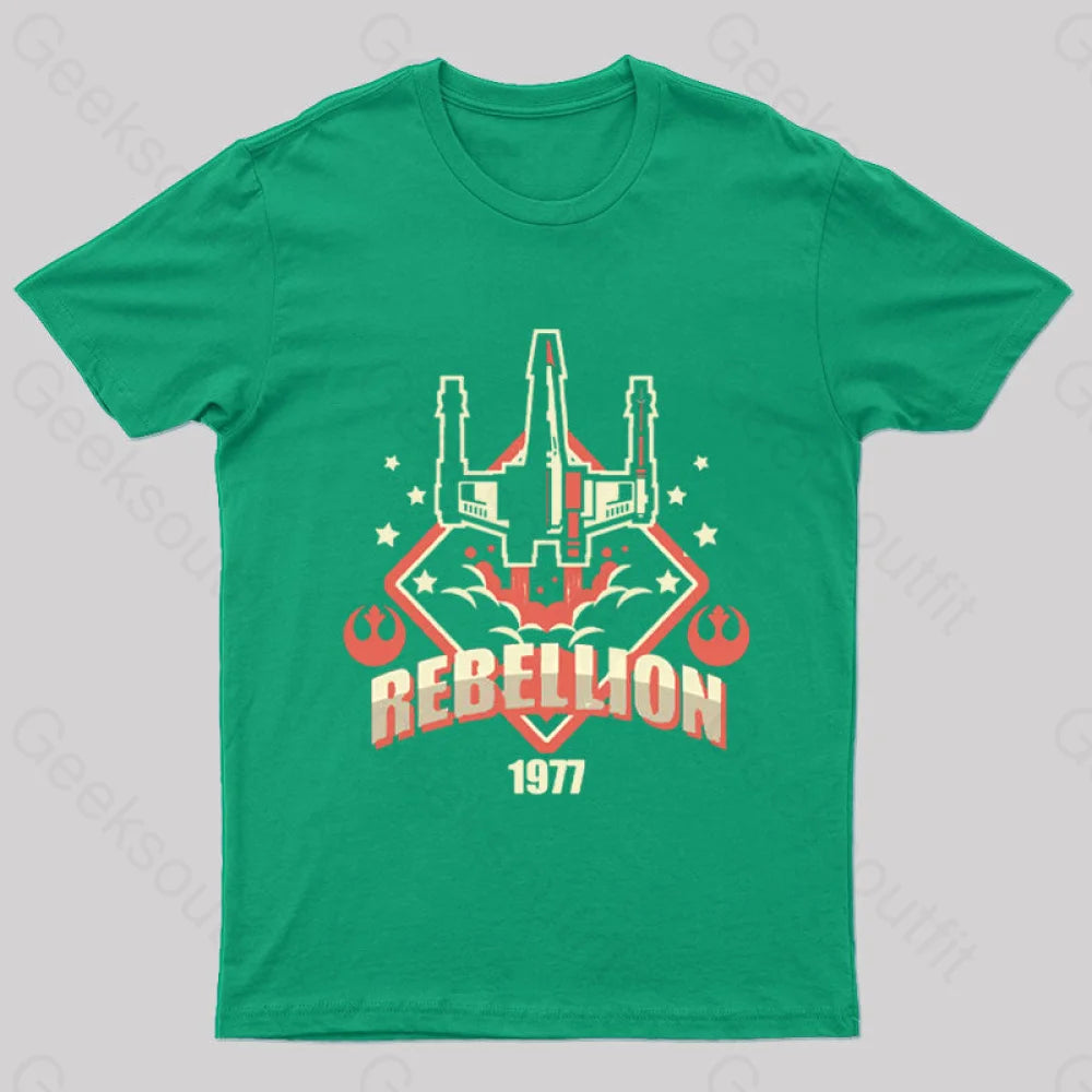 Rebellion Patch Geek T-Shirt Green / S
