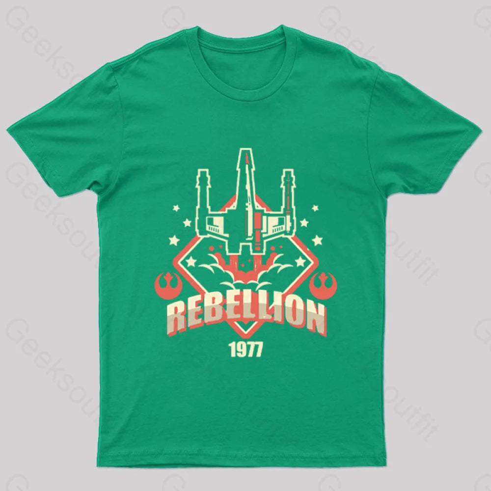 Rebellion Patch Geek T-Shirt Green / S