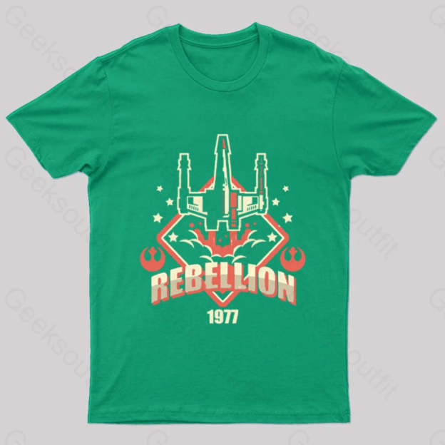 Rebellion Patch Geek T-Shirt Green / S