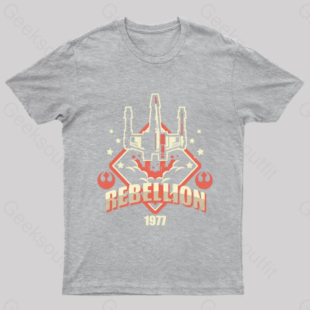 Rebellion Patch Geek T-Shirt Grey / S