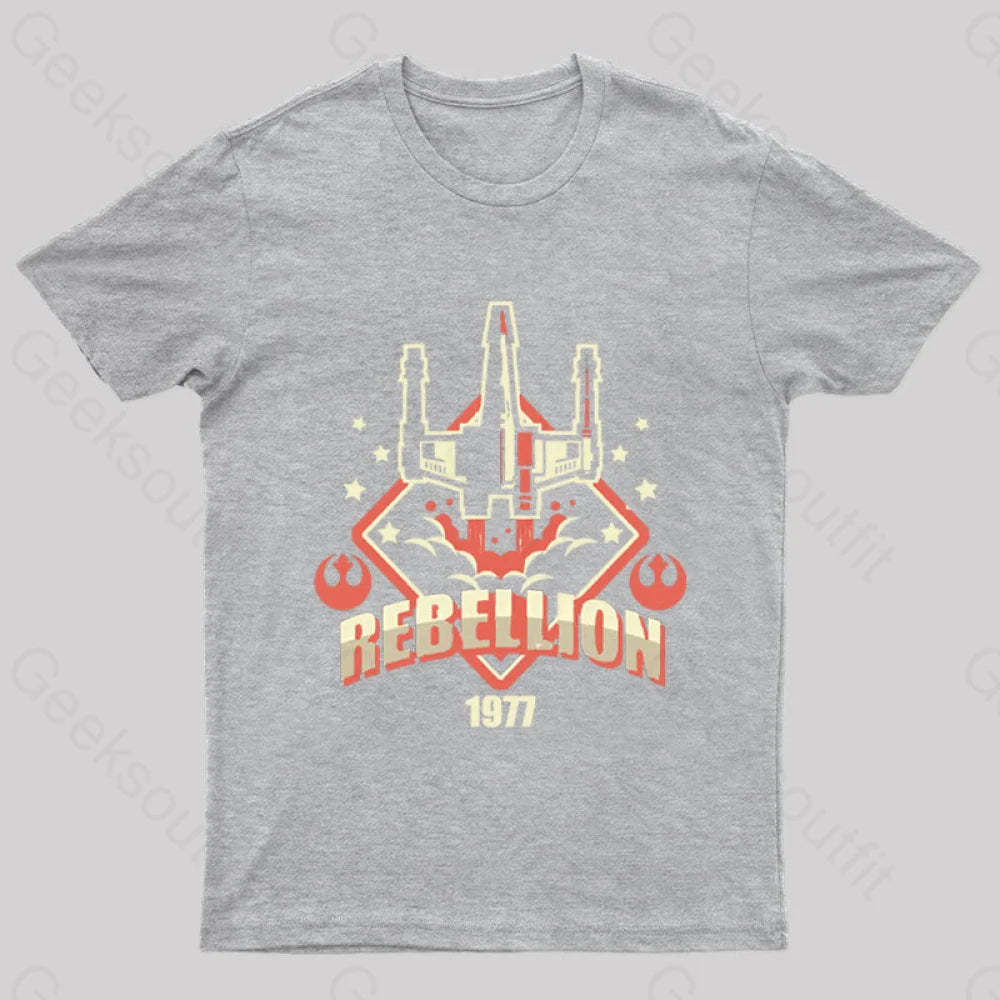 Rebellion Patch Geek T-Shirt Grey / S