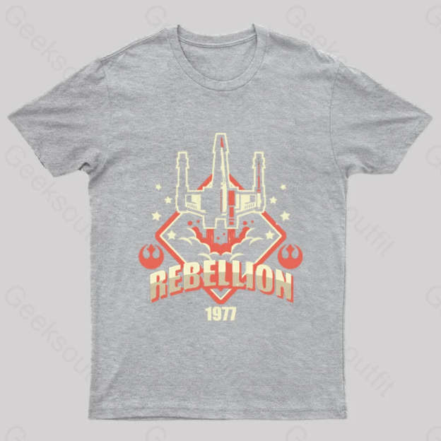 Rebellion Patch Geek T-Shirt Grey / S