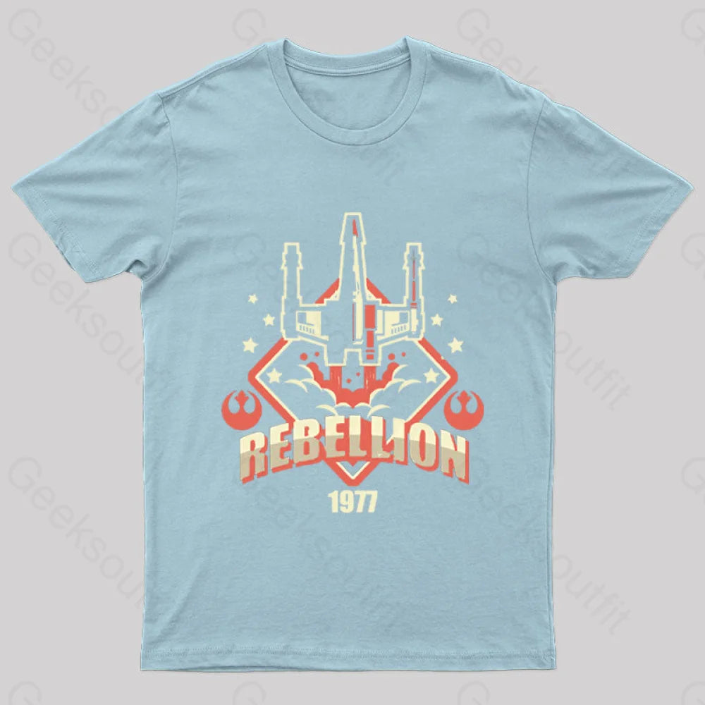 Rebellion Patch Geek T-Shirt Light Blue / S