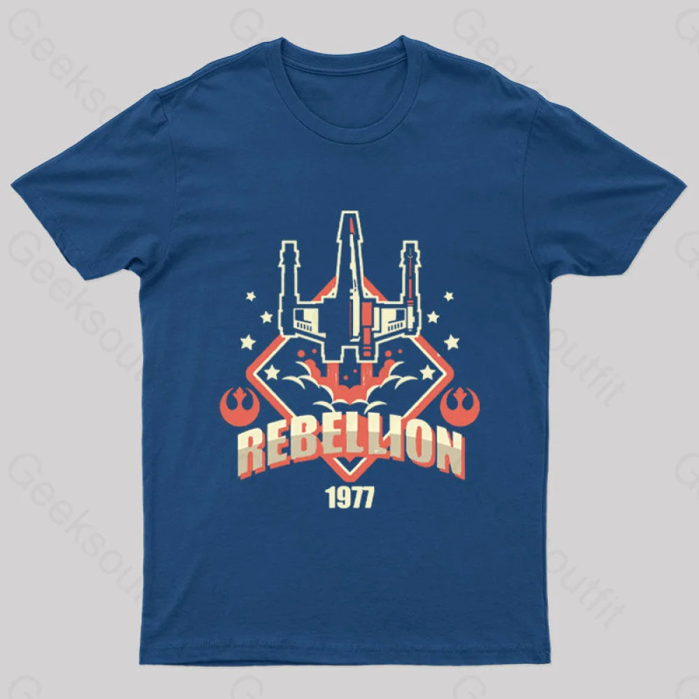Rebellion Patch Geek T-Shirt Navy / S