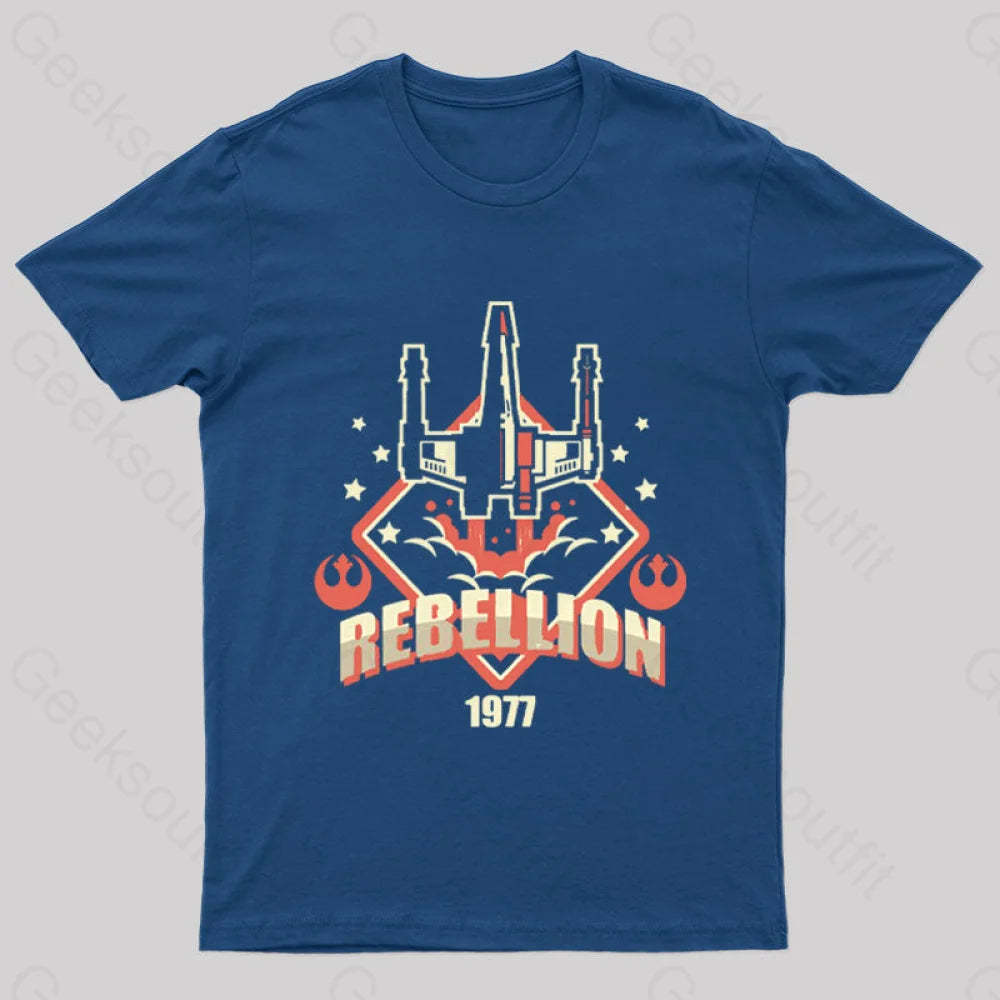 Rebellion Patch Geek T-Shirt Navy / S