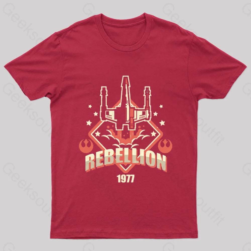 Rebellion Patch Geek T-Shirt Red / S