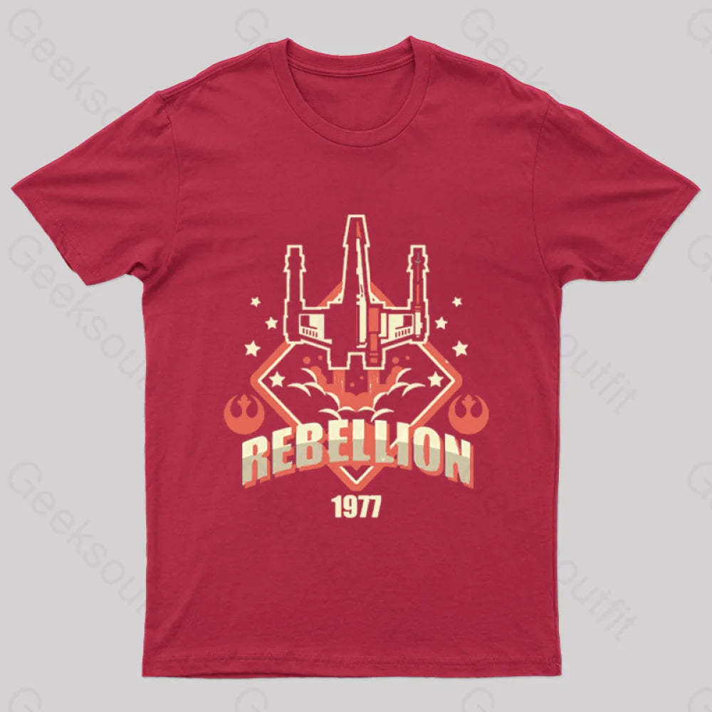 Rebellion Patch Geek T-Shirt Red / S