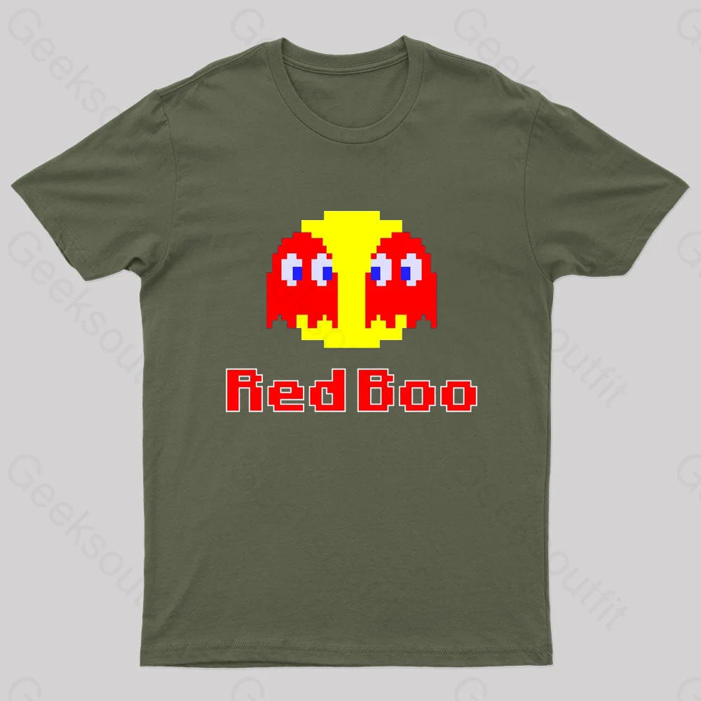 Red Boo Nerd T-Shirt Army Green / S