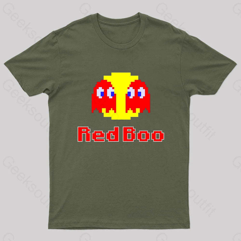Red Boo Nerd T-Shirt Army Green / S