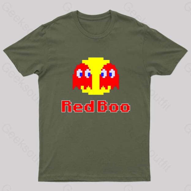 Red Boo Nerd T-Shirt Army Green / S