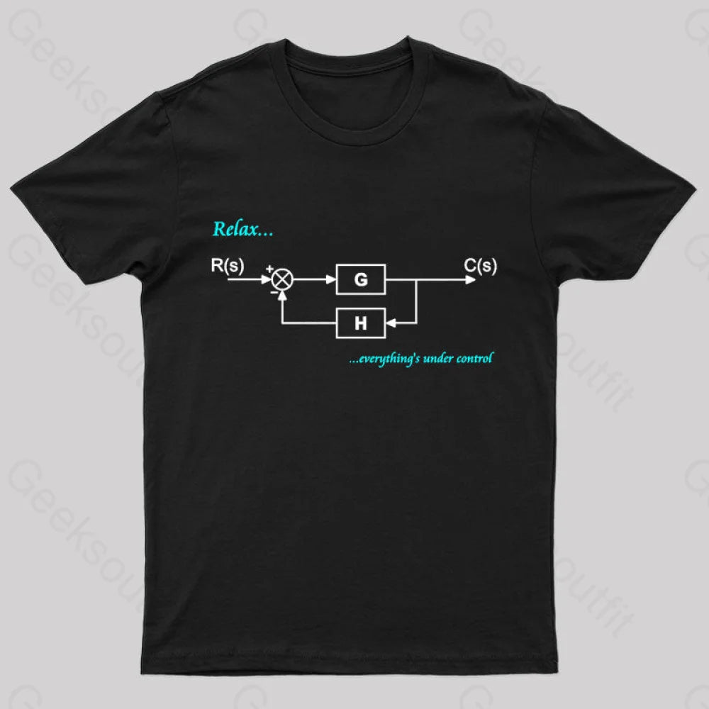 Relax Everything’s Under Control Nerd T-Shirt Black / S