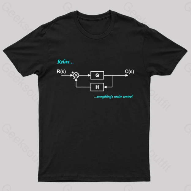 Relax Everything’s Under Control Nerd T-Shirt Black / S