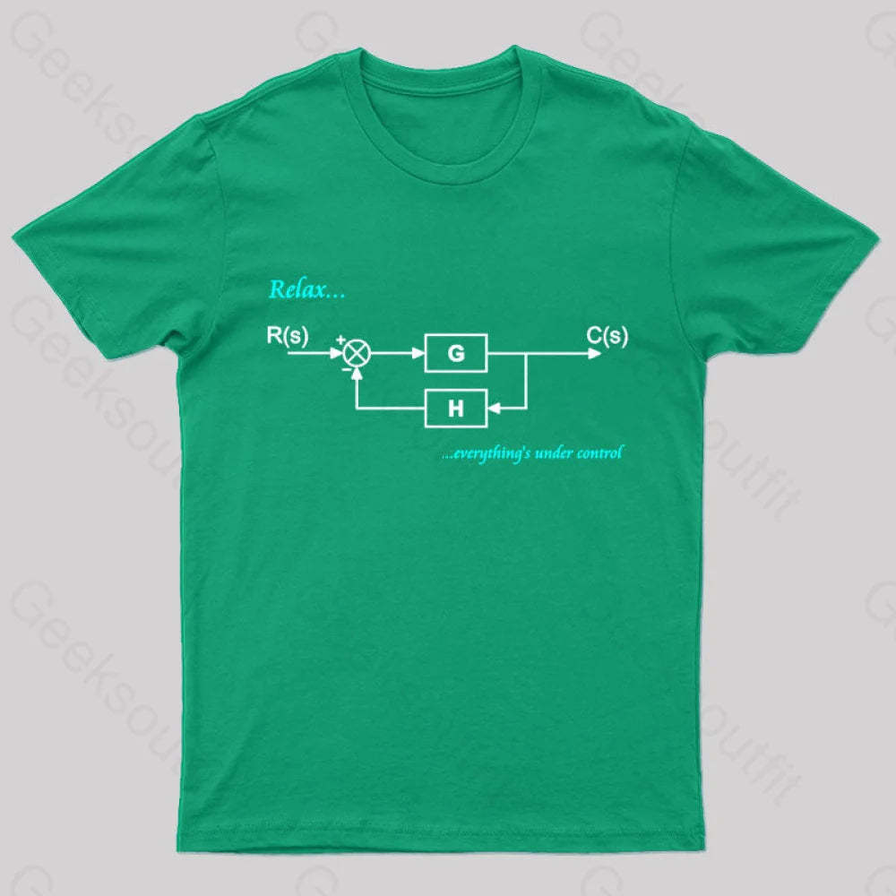 Relax Everything’s Under Control Nerd T-Shirt Green / S