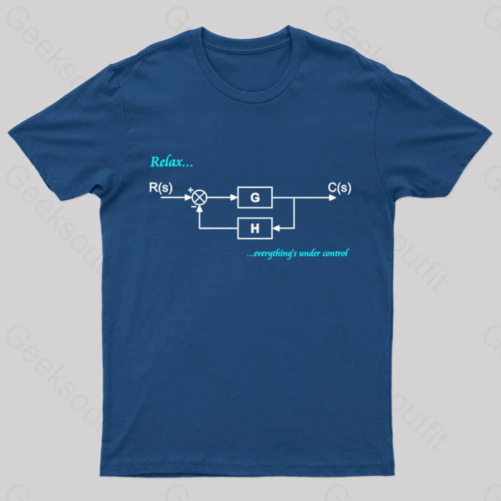 Relax Everything’s Under Control Nerd T-Shirt Navy / S