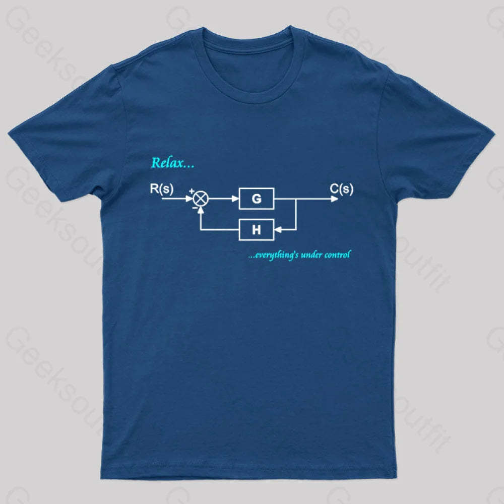 Relax Everything’s Under Control Nerd T-Shirt Navy / S
