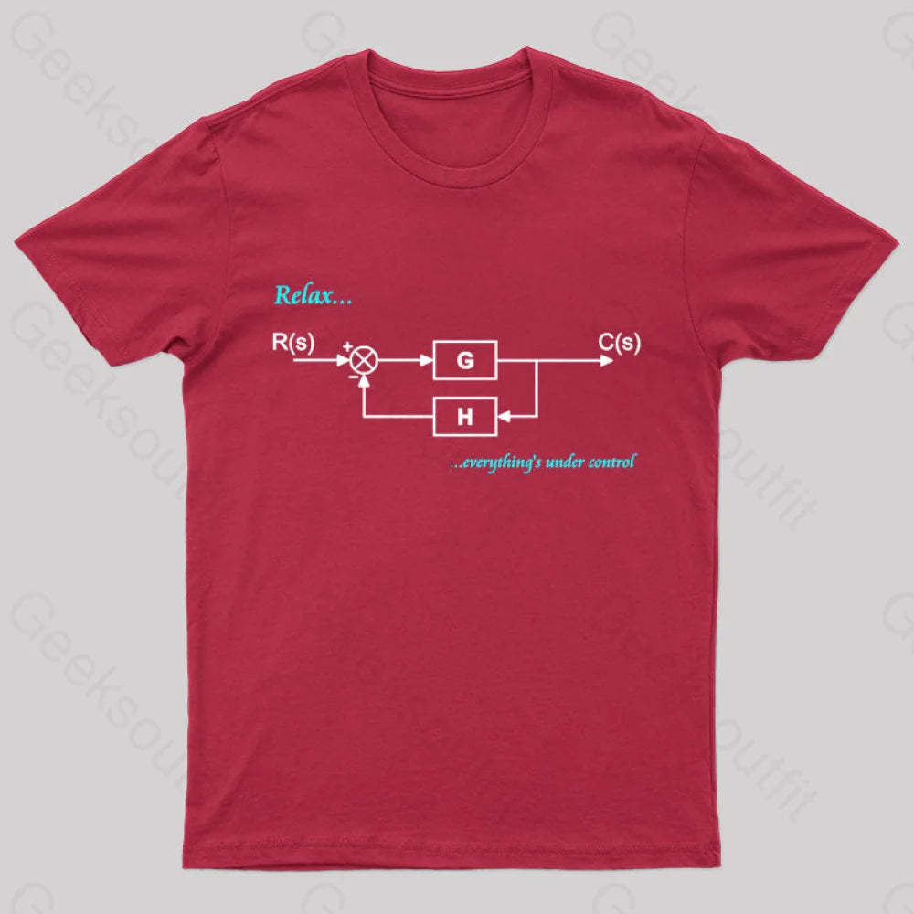 Relax Everything’s Under Control Nerd T-Shirt Red / S