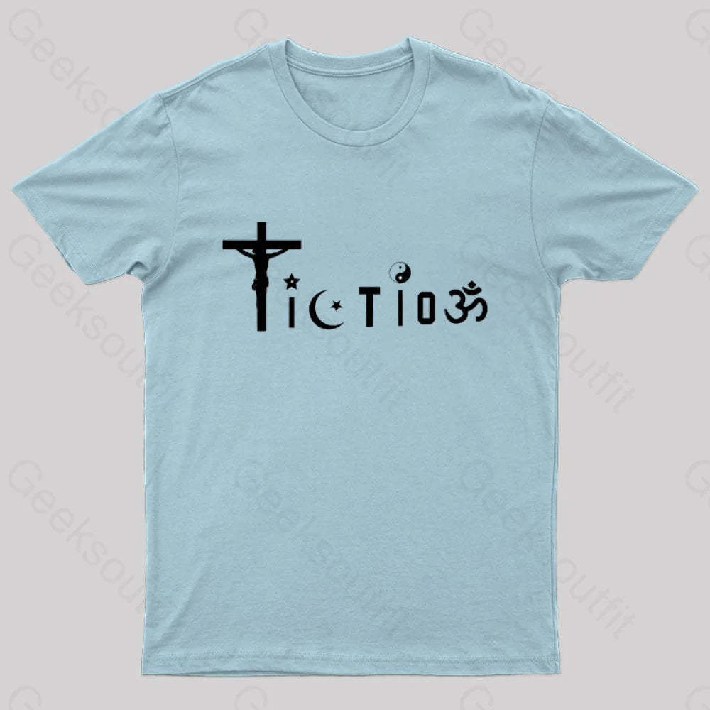 Religion Is Fiction But Science Is Real T-Shirt Light Blue / S