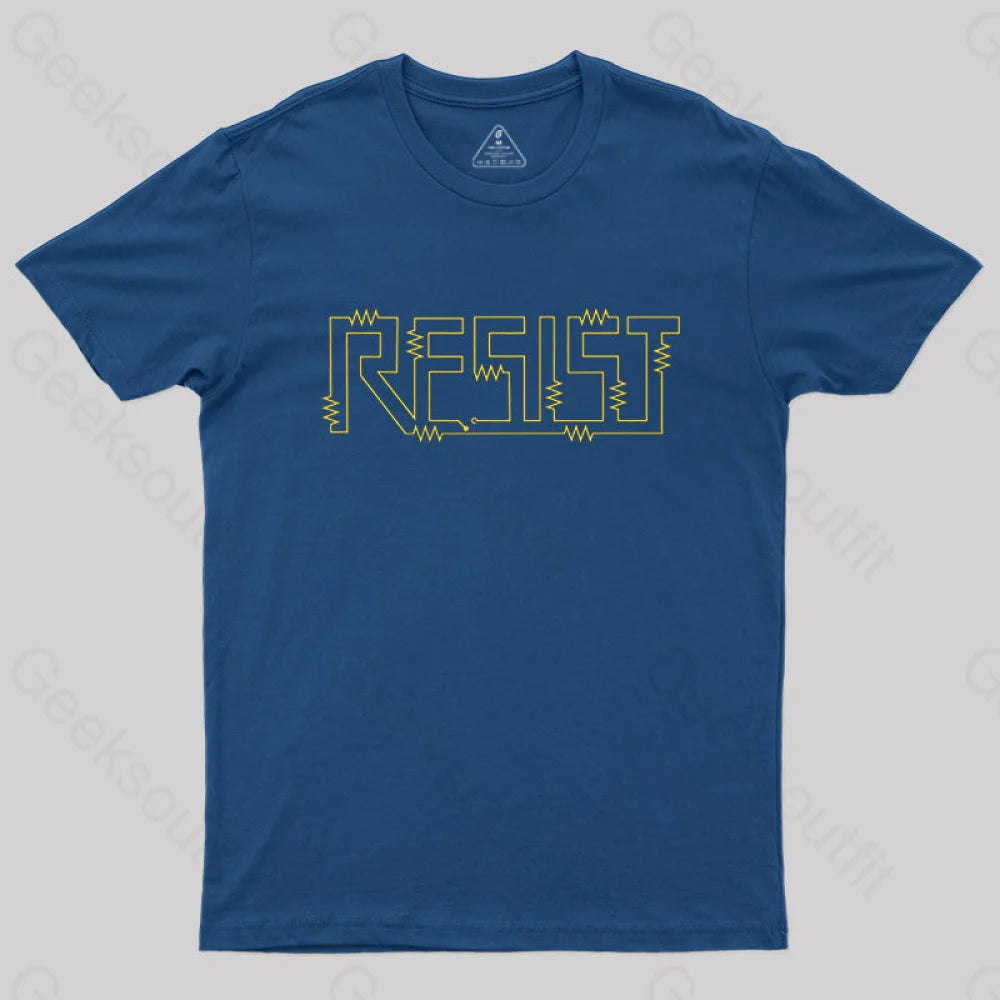 Resist Physical Circuit T-Shirt Navy / S