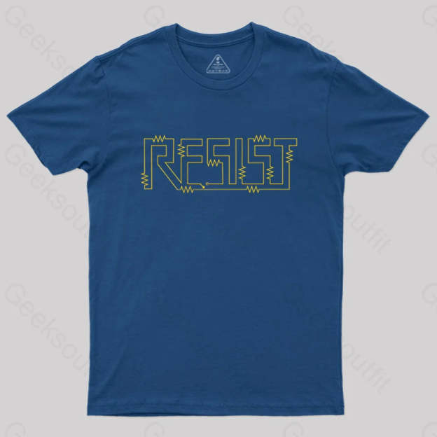 Resist Physical Circuit T-Shirt Navy / S