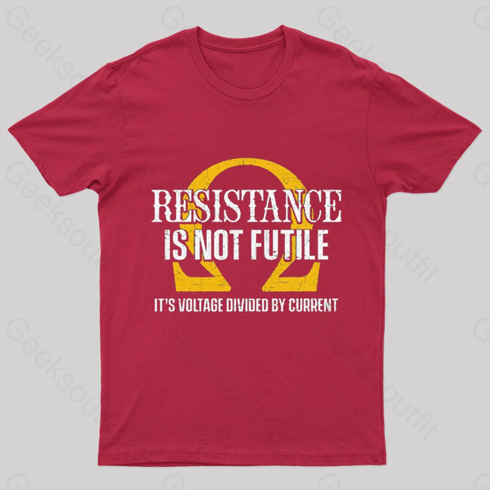 Resistance Is Not Futile Nerd T-Shirt Red / S