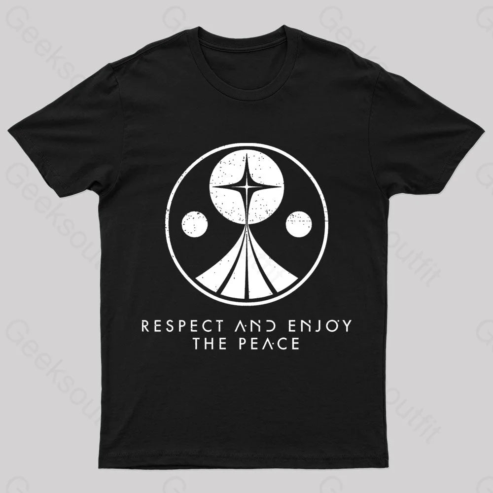 Respect And Enjoy The Peace Geek T-Shirt Black / S