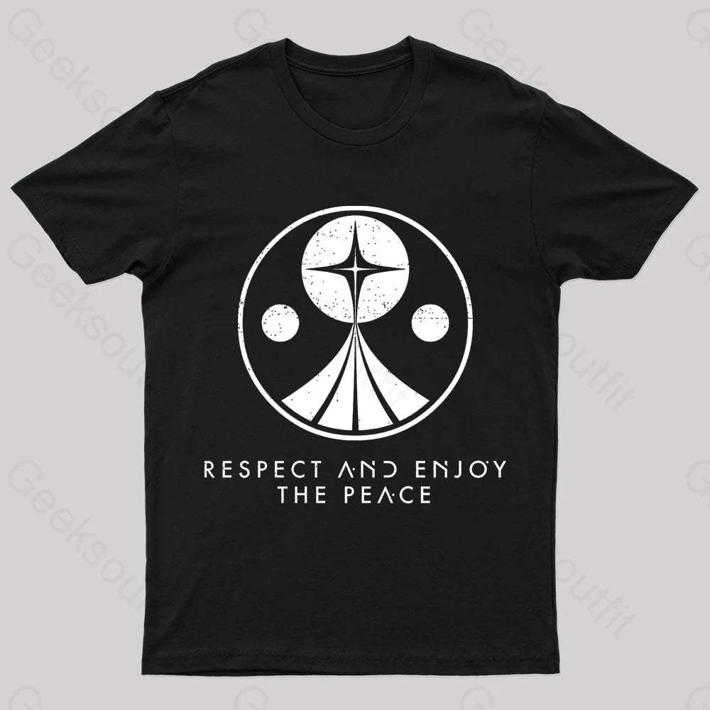 Respect And Enjoy The Peace Geek T-Shirt Black / S