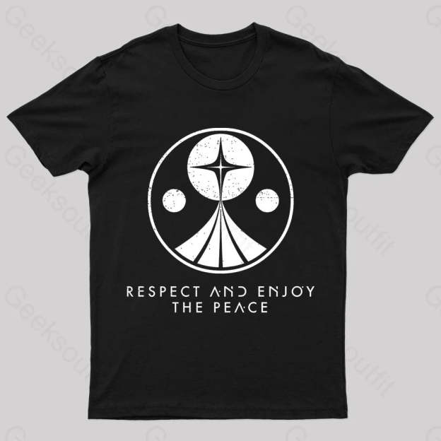 Respect And Enjoy The Peace Geek T-Shirt Black / S