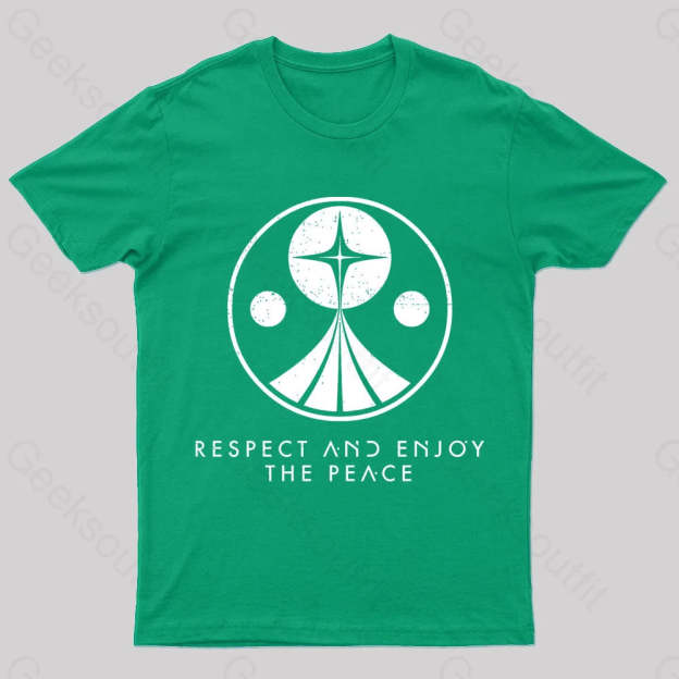 Respect And Enjoy The Peace Geek T-Shirt Green / S
