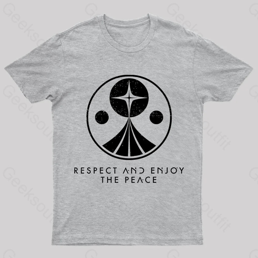 Respect And Enjoy The Peace Geek T-Shirt Grey / S