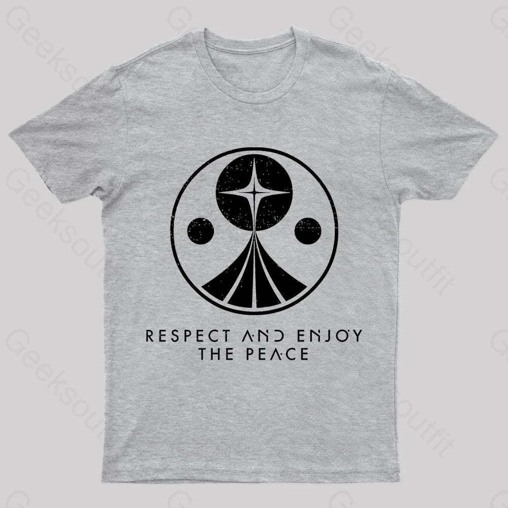 Respect And Enjoy The Peace Geek T-Shirt Grey / S