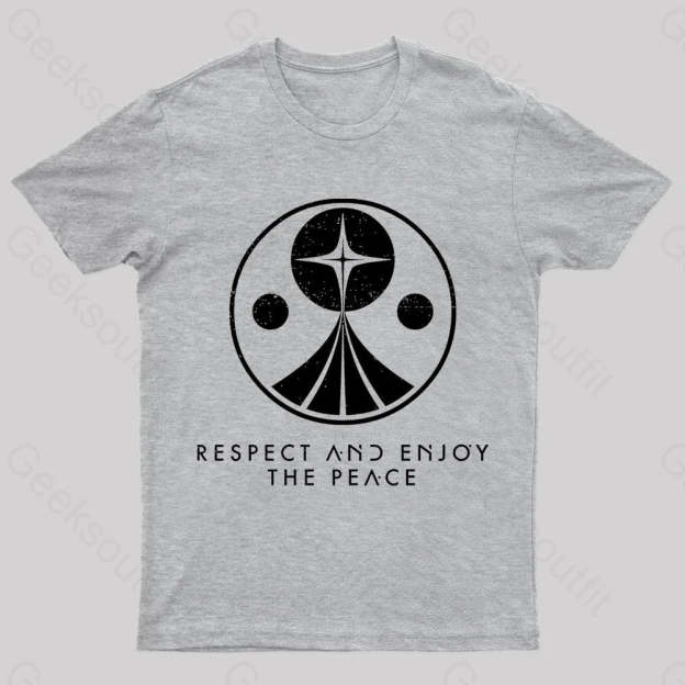 Respect And Enjoy The Peace Geek T-Shirt Grey / S